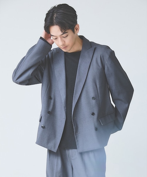 AH ABAHOUSE】クロップド ダブルテーラードジャケット / セットアッ