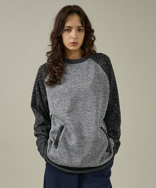 【JEMORGAN /ジェーイーモーガン】ニットフリースクルーネックトレーナー/