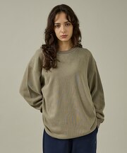 【SEABEES / シービス】KNIT & SEWN CREW NECK L/