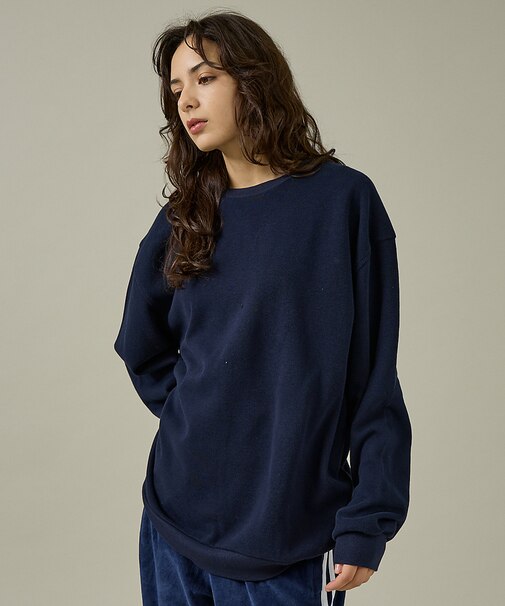 【SEABEES / シービス】KNIT & SEWN CREW NECK L/