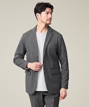 【セットアップ対応】ヘリンボーン ジャガード ニットジャケット