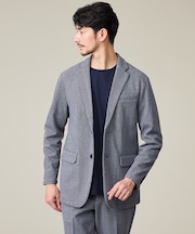 【セットアップ対応】ヘリンボーン ジャガード ニットジャケット