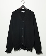 【AH ABAHOUSE】畦編み ダメージニットカーディガン