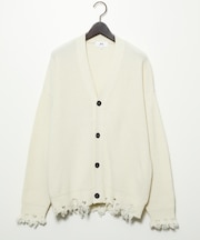 【AH ABAHOUSE】畦編み ダメージニットカーディガン