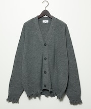 【AH ABAHOUSE】畦編み ダメージニットカーディガン