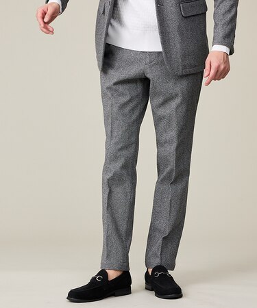 【セットアップ対応】ヘリンボーン ジャガード ニットスラックス