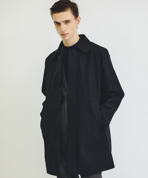 アスペジ　ライナー付きステンカラーコート 取り外しライナー付きステンカラーコート はっ水 ストレッチ