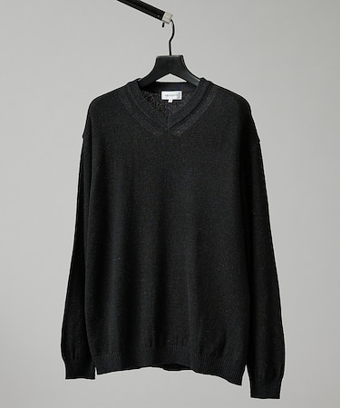 WOOL MIX ブークレーＶネックニット