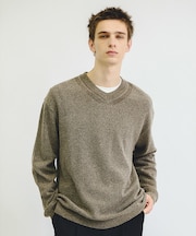 WOOL MIX ブークレーVネックニット