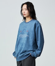 【YOIDORE/ヨイドレ】酒愛好家スーベニア刺繍フェイクスウェードクルー