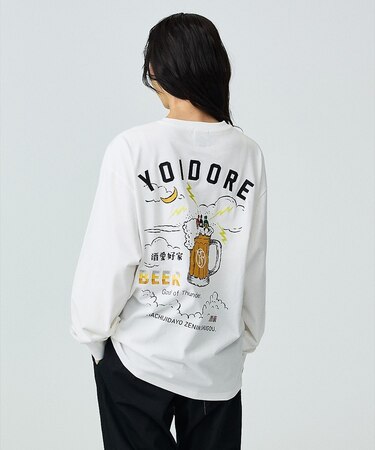 【YOIDORE / ヨイドレ】KAMINARISAMA / 雷様 刺繍ロングT