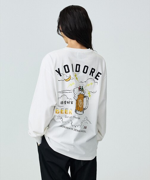 【YOIDORE / ヨイドレ】KAMINARISAMA / 雷様 刺繍ロングT