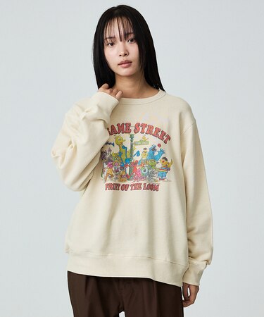 【FRUIT OF THE LOOM】ロングスリーブ甘編み裏毛1/スウェット【W