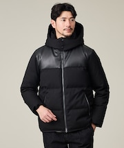 【700FP】レザーライクコンビ ダウンジャケット