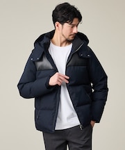 【700FP】レザーライクコンビ ダウンジャケット