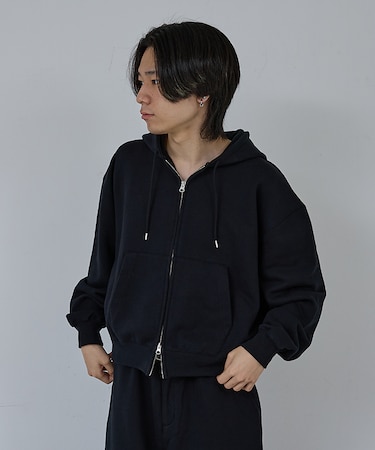 【AH ABAHOUSE】クロップド ダブルジップ スウェットフーディー / セ