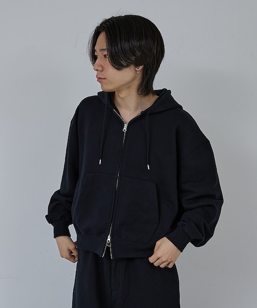 【AH ABAHOUSE】クロップド ダブルジップ スウェットフーディー / セ