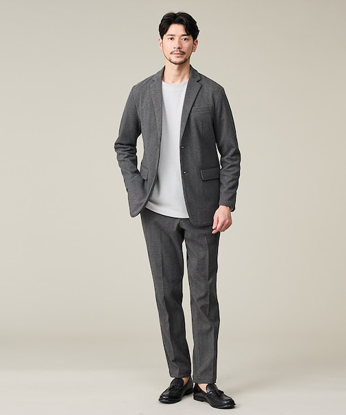 【上下2点SET/WEB限定】ヘリンボーン ジャガード ニットセットアップ /