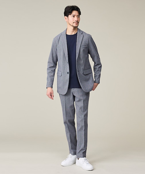 【上下2点SET/WEB限定】ヘリンボーン ジャガード ニットセットアップ /