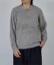 【AH ABAHOUSE】ロングシャギー クルーネックニット