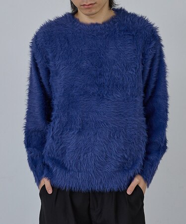 【AH ABAHOUSE】ロングシャギー クルーネックニット