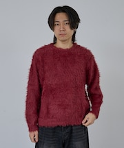 【AH ABAHOUSE】ロングシャギー クルーネックニット