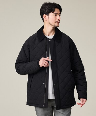 【コーデュロイ襟】ラグラン 中綿キルティング ジャケット