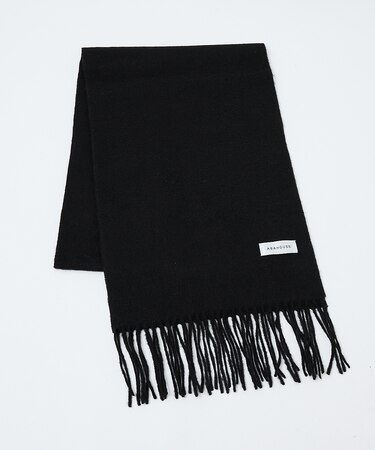 ウール×カシミヤ フリンジ マフラー / ON・OFF兼用