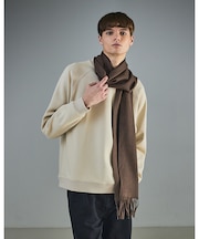 ウール×カシミヤ フリンジ マフラー / ON・OFF兼用