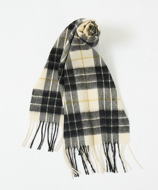 ウール×カシミヤ　チェック マフラー / ON・OFF兼用