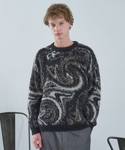 ループシャギー マーブル グラデーションニット