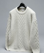 WOOL MIX メランジシャギー アランニット