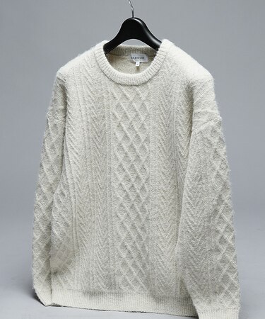 WOOL MIX メランジシャギー アランニット