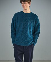 WOOL MIX メランジシャギー アランニット