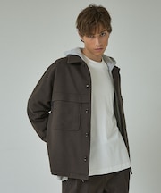 【セットアップ対応】ウールミルド CPOシャツブルゾン/ ボックスシルエット