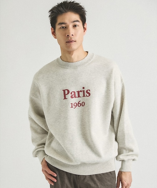 スウェットライク ロゴニット プルオーバー