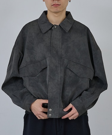 【AH ABAHOUSE】クロップド ネオレザー A-2ジャケット