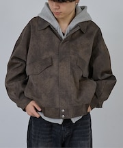 【AH ABAHOUSE】クロップド ネオレザー A-2ジャケット