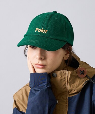 【POLER / ポーラー】WOOL EMB BASEBALL CAP / ウー