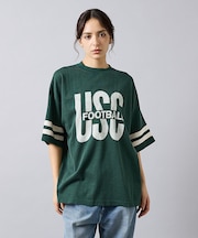 【REMI RELIEF / レミ レリーフ】  R/C天竺 フットボールTシャ