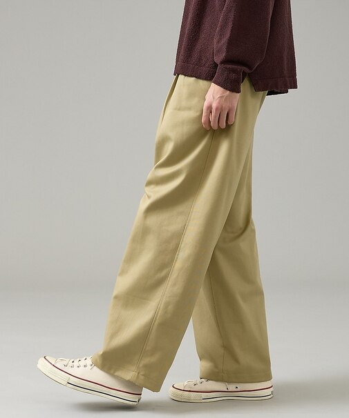 2タック チノワイドパンツ / イージーパンツ【追加生産】