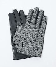 【HarrisTweed】 ラムレザー×ツイード コンビ グローブ / タッチパ