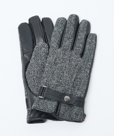 Harris Tweed ベルト付きグローブ / タッチパネル対応