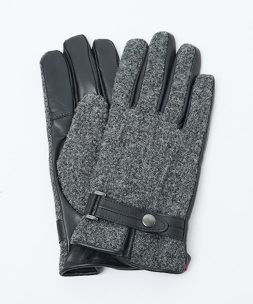 Harris Tweed ベルト付きグローブ / タッチパネル対応