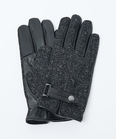 Harris Tweed ベルト付きグローブ / タッチパネル対応