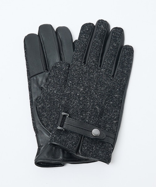 Harris Tweed ベルト付きグローブ / タッチパネル対応