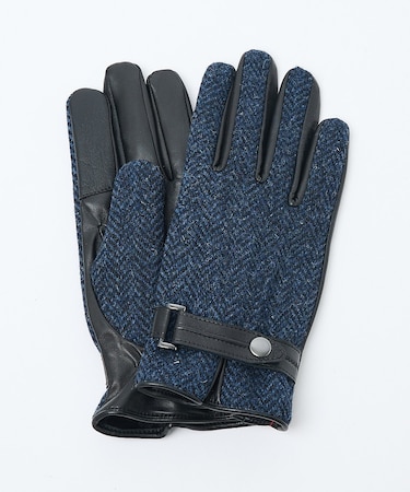 Harris Tweed ベルト付きグローブ / タッチパネル対応