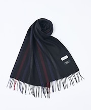 チェック＆ストライプ　ウールマフラー