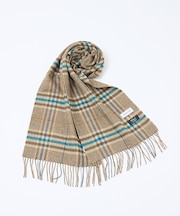 チェック＆ストライプ　ウールマフラー