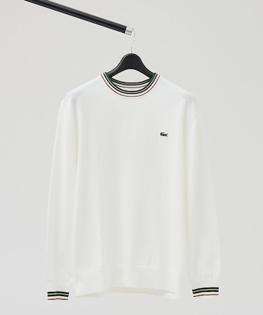 【LACOSTE / ラコステ】ボーダーリブ プルオーバーニット